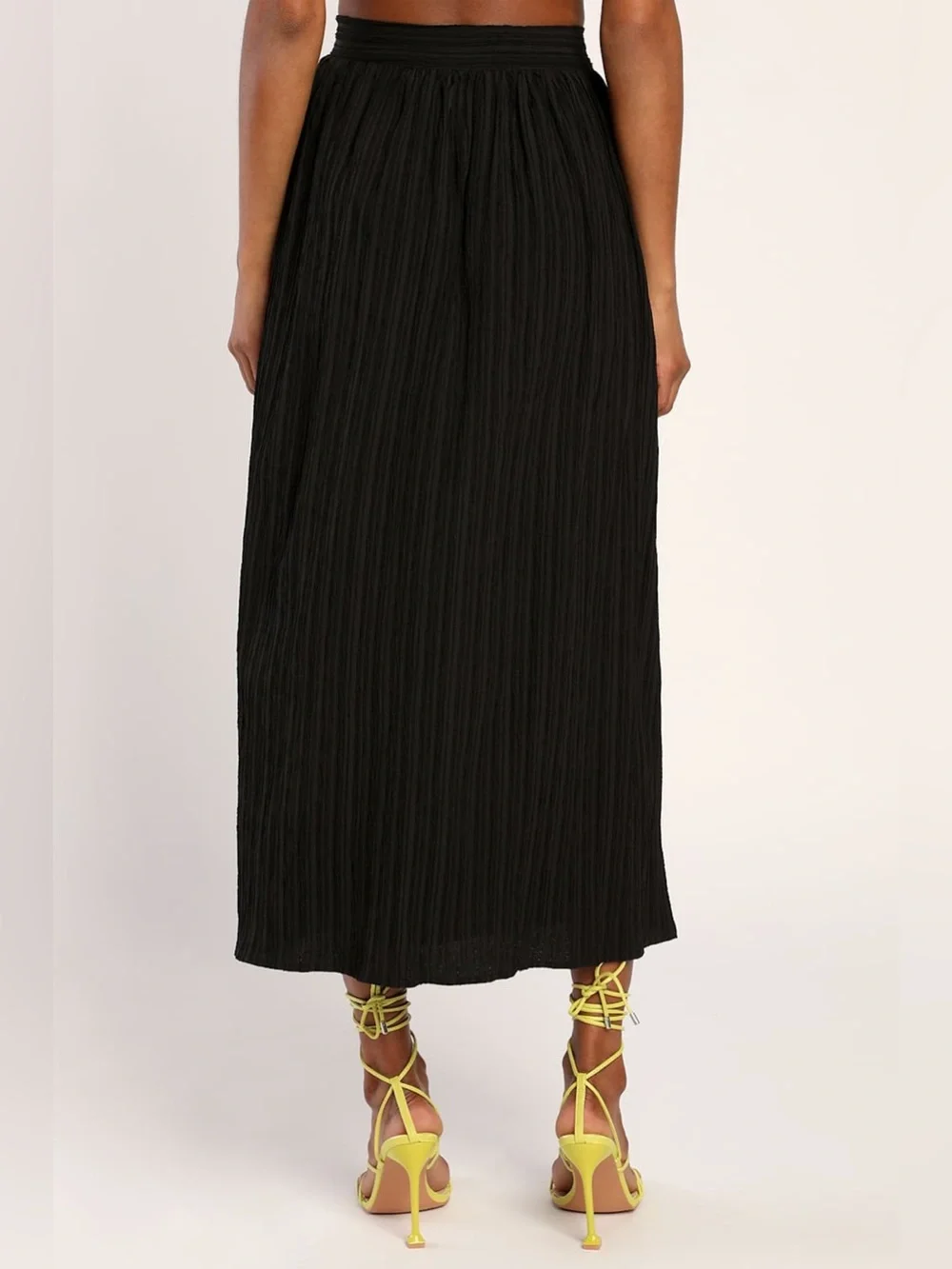 Lulu's Midsummer Memories Black Pleated Maxi Skirt - Size S NWT - Picture 4 of 7